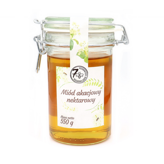 Miód akacjowy słoik z klamrą 550g